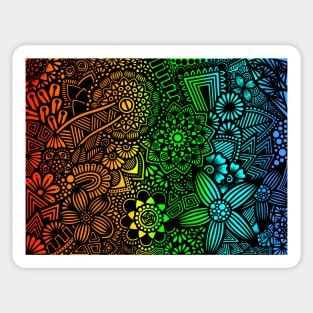 Rainbow Zentangle Pattern Sticker